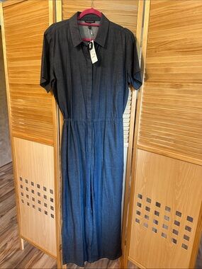 NWT Eileen Fisher Classic Denim Jumpsuit